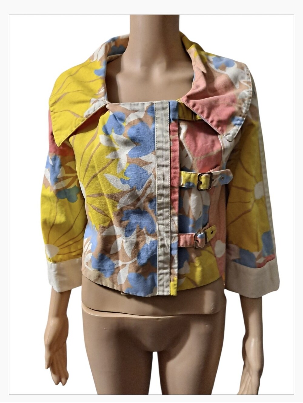 Tracy Feith Vintage 90s/Y2K Floral Crop Moto Jacket